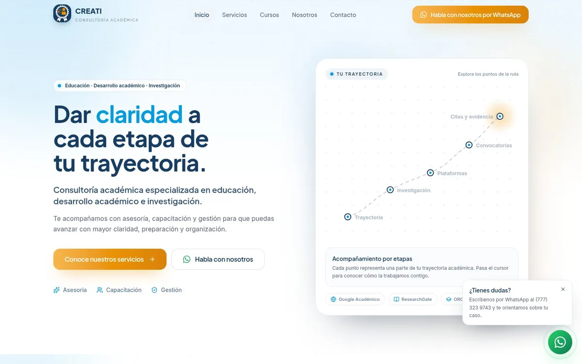 Sitio web de CREATI