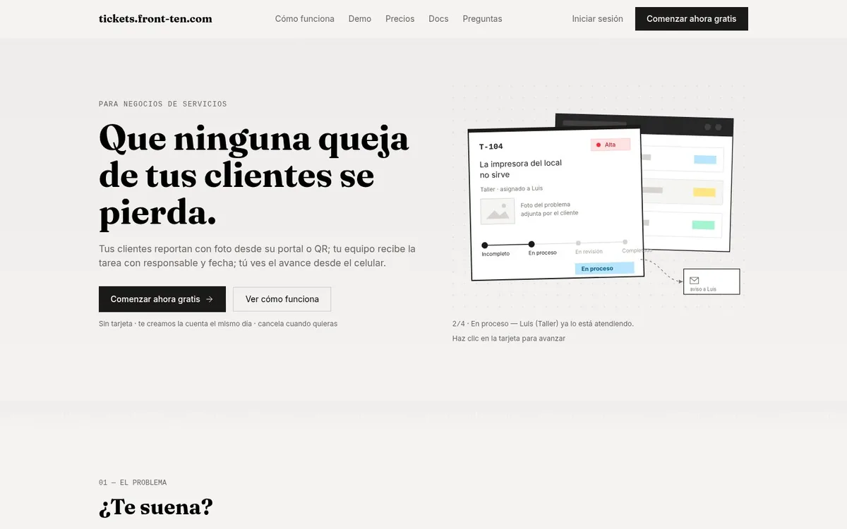 Sitio web de Tickets